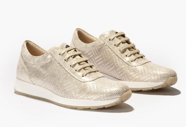 Zapatos sport piel Pitillos cordones oro-1