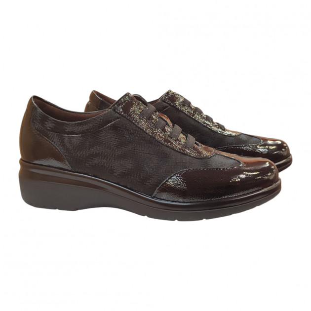 Zapatos sport Pitillos negros mujer con cordones elásticos-1